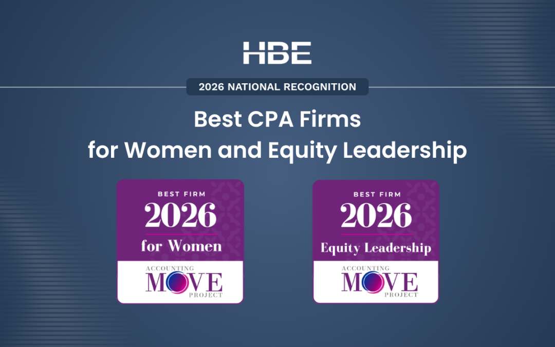 '2026 National Recognition, Best CPA Firms for Women and Equity Leadership' with two Accounting MOVE Project 2026 badges for best firms for women and best firms for equity leadership